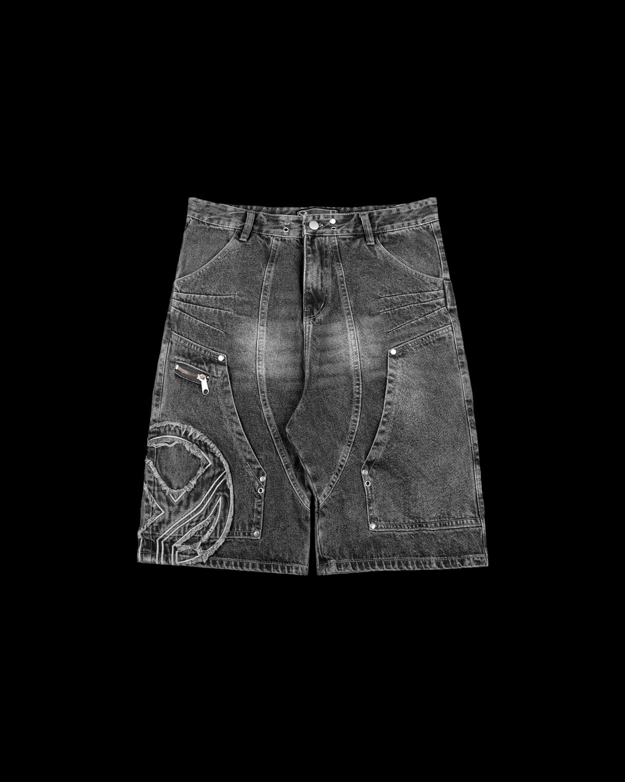 YEUTOPIA CARPENTER JORTS GREY WASHED